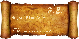 Hajas Elemér névjegykártya